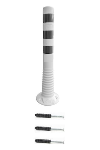 Yeşil Beyaz Park Yapılmaz Otopark Seti 2 Adet 8075 Delinatör + 2 Adet Levha +3 Metre 8mm Plastik Zincir