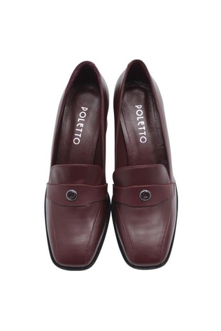 Poletto Hakiki Deri Bordo Ayakkabı Günlük 230 22-347 Bordo