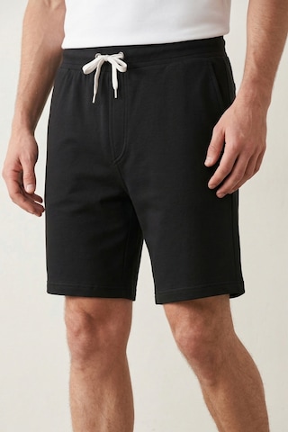 Elemge Pamuklu Erkek Siyah Casual Şort Yan Cepli Bağcıklı Regular Fit Boru Paça Günlük Bermuda 2 Iplik