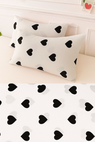 Lionas Desenli Pamuklu Kalpli Desen Yastık Kılıfı 2 Adet 50 X 70 Cm Kahverengi