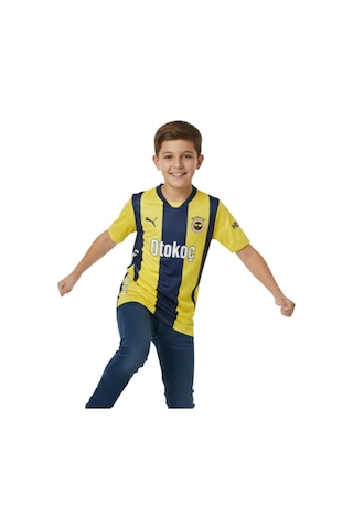 Fenerium Fenerbahçe Orijinal Lisanslı Unisex 24-25 Yeni Sezon Çubuklu Çocuk Forması Sarı
