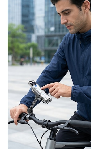 Motosiklet & Bisiklet Telefon Tutucu Güçlü Tutuş, Tek Elle Kullanım, Sarsıntıya Dayanıklı Xy-089 Siyah