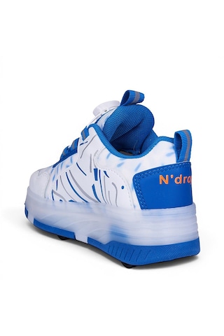 Awm Ndrops Ortopedik Çocuk Işıklı Tekerlekli Sneaker Beyaz  Saks Mavi