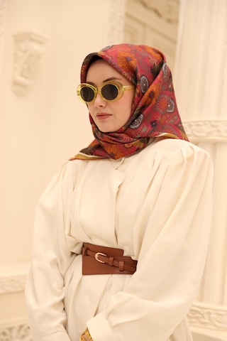 Silk Home Twill İpek Eşarp 11463-42 Fuşya, Asit, Lacivert, Turuncu