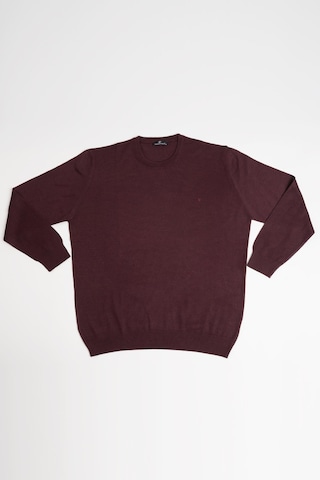 Woolen World Bisiklet Yaka Battal Büyük Boy Yünlü Triko Kazak Bordo