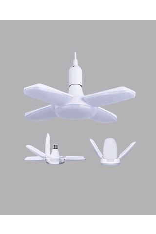 Katlanabilir Led Ampül, 4 Kollu, 60w, 6000 Lümen, Beyaz Işık Çok Renkli