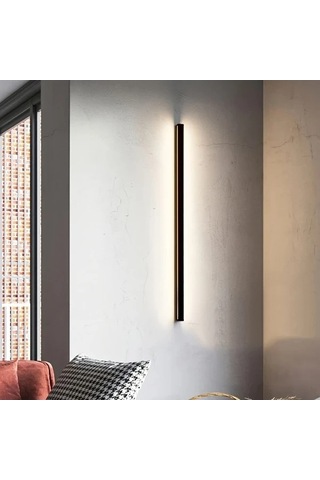 Fastbuy Modern Led Duvar Apliksi 80 Cm 31.59 İnç, Anahtar Kontrollü, Sıcak Beyaz Işık, Ahşap, Oturma/yatak/yemek Odası Ahşap
