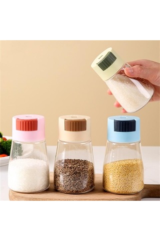 Mutfak Tuz Ve Karabiber Öğütücüler Hassas Kantitatif İtmeli Tip Baharatlık İtmeli Tip Tuzluk Baharatlık Sızdırmaz Mavi