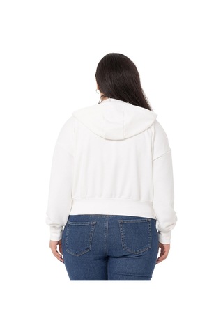 Büyük Beden Kanguru Cepli Kapüşonlu Üç İplik Beyaz Sweatshirt-beyaz Beyaz