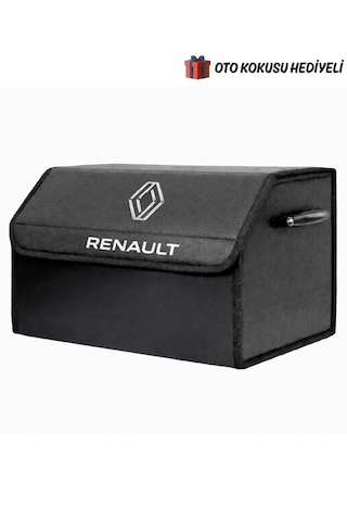Renault Marka Logolu Oto Bagaj Organizer Çanta Oto Bagaj Çantası 2 Bölmeli Suni Deri Boyutlar : 48 Cm X 31 Cm X 29 Cm