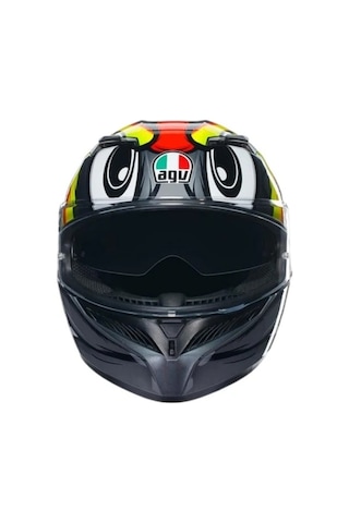 Agv K3 Birdy 2.0 Grey Yellow Red Kapalı Kask Çok Renkli