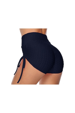 Wezone Yüksek Bel Yoga Şortu: Nefes Alabilen, Vücudu Şekillendiren Spor Kıyafeti Koyu Mavi