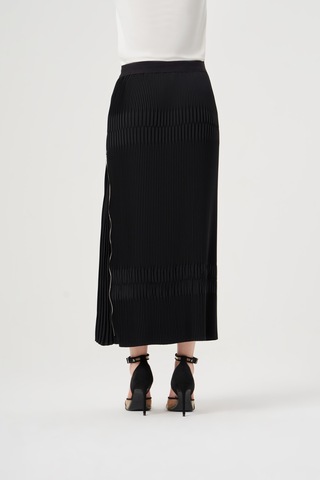 Misswhence Piliseli Yandan Fermuarlı Etek Siyah 36921 Siyah