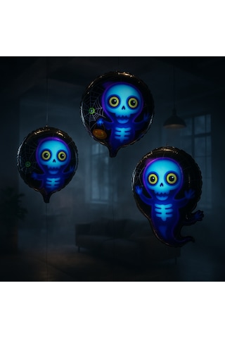 Runaway Halloween İskelet Balon Korku Temalı Parti Dekoru Çok Renkli
