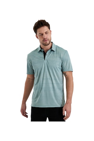 Gölge Desenli Spor Polo Yaka Erkek Kısa Kol Tişört Olive