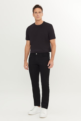 Erkek Sıyah Pamuklu Slim Fit Dar Kesim 5 Cep Esnek Jean Denim Kot Pantolon Siyah