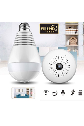 Panoramik 360 Ampul Kamera E27 Duy Girişli Led Wifi Kamera