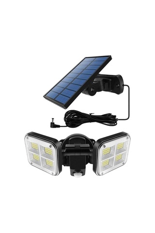 Solar Lamba Güneş Enerjili Kablolu Çift Başlı Sensörlü Bahçe Kamp Aydınlatma 120 Led Lamba