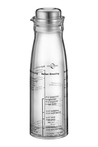 Kuchenprofi Dressing Shaker 250 Ml, Ölçekli, Paslanmaz Çelik Kapaklı Sos Karıştırıcı, Yağdanlık Sosluk Gri