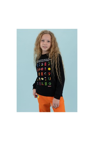 Haribo Siyah Baskılı Mix Çocuk Sweatshirt Siyah