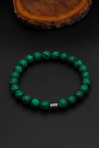 Erkek Sıkma Malahit Bileklik Kadın Bileklik 8 Mm Bt042 Yeşil