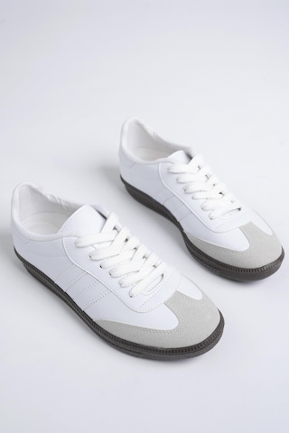 Muggo Gordon Ortopedik Günlük Garantili Bağcıklı Unisex Yürüyüş Koşu Sneaker Spor Ayakkabı - Beyaz
