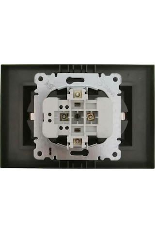 Makel Karea Sıva Altı 2li Torpaklı Priz + Çerçeve Siyah