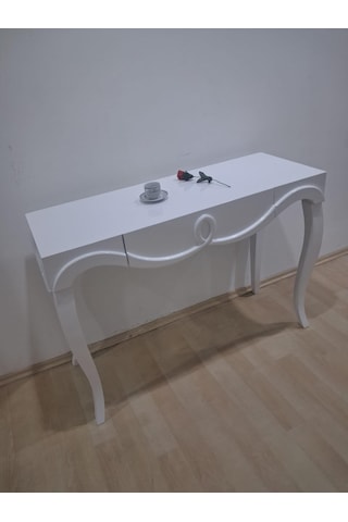 Dresuar Cnc Kabartma 90680 Model Kayın Ağacı Aslan Lükens Ayak Parlak Beyaz