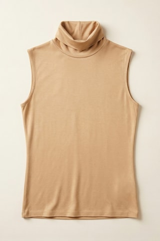 Ivoire Wear Kadın 2'li Balıkçı Yaka Sıfır Kol Viskon Body Set Ekru Bej