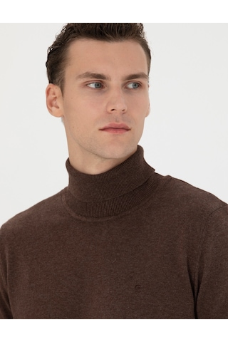 Pierre Cardin Erkek Kahverengi Triko Kazak 50276162-vr158 Kahverengi