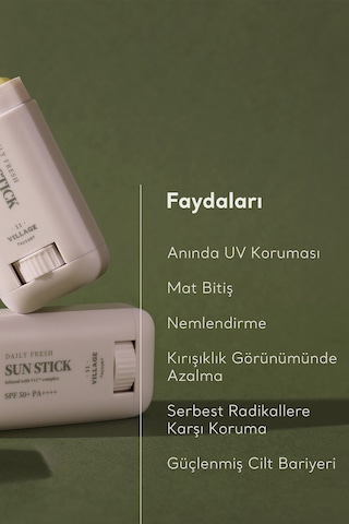 Village 11 Factory Daily Fresh Vegan Sun Stick SPF50+ Pa++++ 50 G