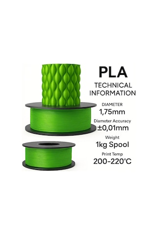 Filetto Pla+ Filament 1.75mm 1 Kg - Açık Yeşil