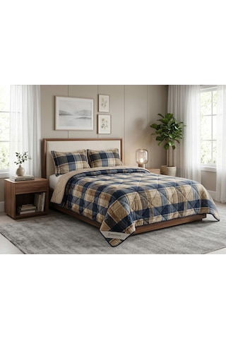Comforter Çift Kişilik Yorgan Set / 220x240 / Çeyiz / Yorgan /set Koyu Mavi
