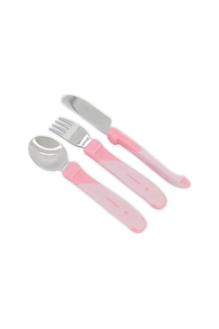 Twistshake Paslanmaz Çelik 3'lü Bebek Çocuk Çatal Kaşık Seti Pembe 12+ Ay Genel