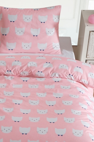Tek Kişilik Pamuklu Nevresim Takımı 3 Parça Pisipisi Desen Pembe / Yumuşak Dokulu Pembe