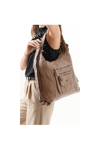 571 Collections Suni Deri Sırt Çantası Vizon Model: 571-13-13m Vizon