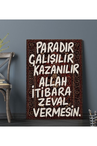 Bk Gift Vintage Klasik Sanat Esprili Sözlü Dekoratif Kanvas Tablo - 38 Çok Renkli