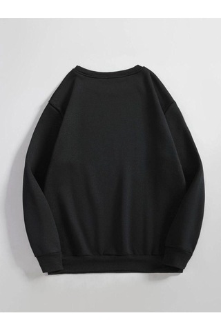 Altamira Kadın Siyah Parıltılı Ay Bisiklet Yaka Sweatshirt 001