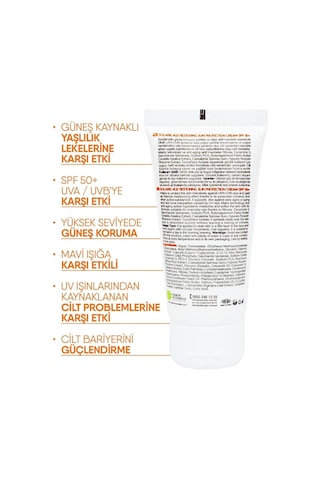 Tüm Cilt Tipleri Için Leke Ve Yaşlanma Karşıtı Güneş Kremi Spf 50 50 Ml