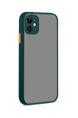 Apple Uyumlu iPhone 12 Mini Kılıf Zore Hux Kapak Koyu Yeşil