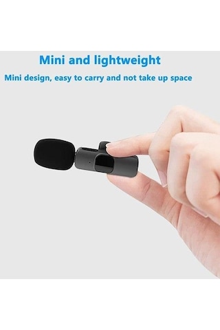 2 Adet Kablosuz Yaka Mikrofonu Typ-c 2'li Mini Mikrofon K9