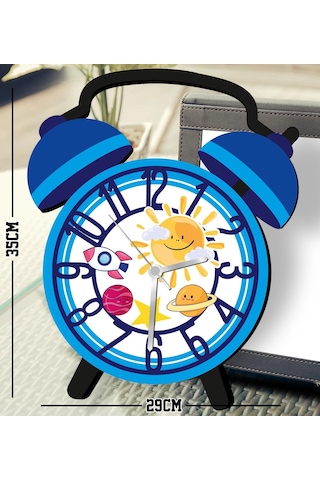 Bk Gift Kişiye Özel Hayvan Figürlü Retro Çalar Saat Tasarımlı Kabartma Figürlü Ahşap Çocuk Duvar Saati-2, Ev Dekoru, Çocuk Odası Aksesuar Bitmeyencom2 Çok Renkli