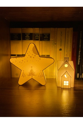 Xmas Star Işıklı Dekor Şık Ve Modern Yeni Yıl Tasarımı Led Mum Hediyeli Set