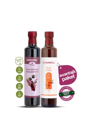 Dosewell Mor Aronya Konsantresi ve Alıç Sirkesi 2 x 500 ML