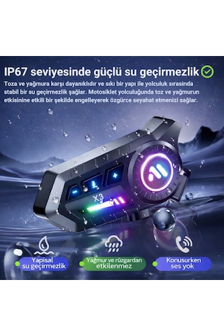 Polham Bt6.0 Intercom Kask Kulaklık Ipx67 Su Geçirmez, Gürültü Engelleme, Çift Telefon Destekli, 500mah Şarjlı