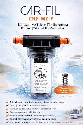 Kamp&karavan Tipi Su Arıtma Filtresi Yıkanabilir Kartuşlu