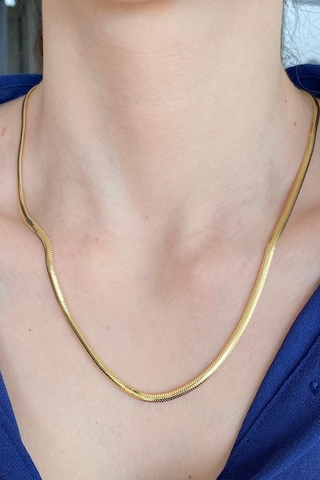 Zümrüt Sarraf 14 Ayar Yeşil Altın Kadın Tondo Ezme Zincir Kolye N11.47503