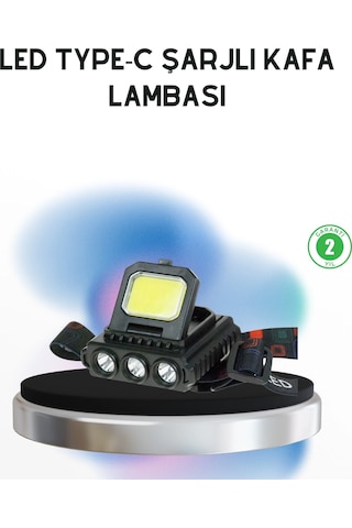 Mey İthalat Şarjlı Led Kafa Lambası 800 Lumen Cob Xpe Ayarlanabilir Başlıklı Çok Renkli