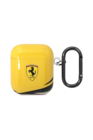 Airpods Uyumlu Kılıf Ferrari Lisanslı Iml Baskılı Klasik Logolu Kılıf Sarı