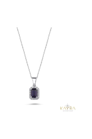 Kare Safir Ve Pırlantalı Kolye Pçk62